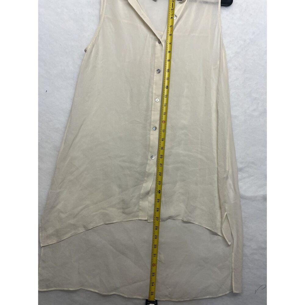 100% Silk Eileen Fisher Button-Down Blouse Sheer Office Wear Medium - Picture 4 of 6